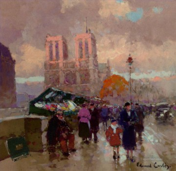 Paisajes Painting - Efecto CE de la luz solar en Notre Dame de París